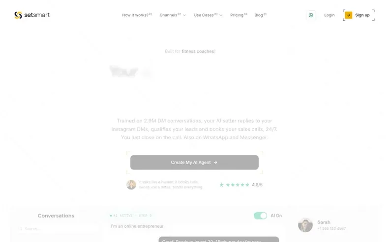 Screenshot of the SetSmart homepage