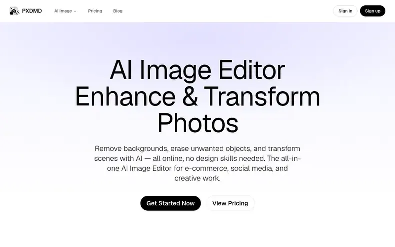 Screenshot of the PXDMD homepage