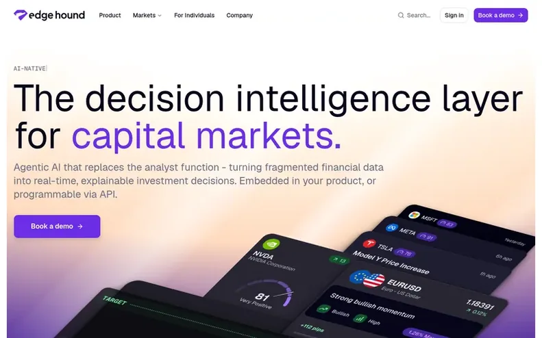 Screenshot of the Edge Hound homepage