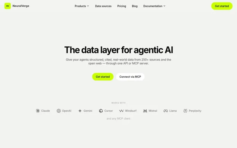 Screenshot of the NeuralVerge homepage