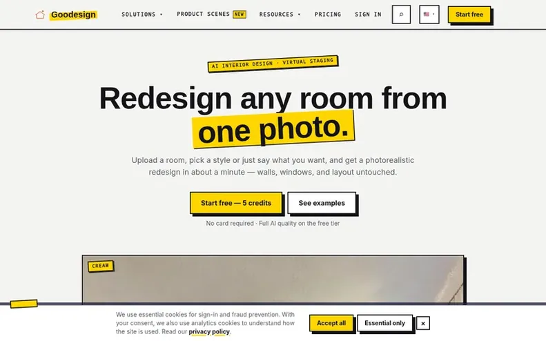 Screenshot of the Goodesign homepage
