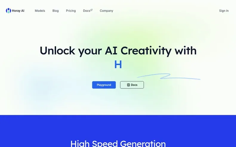 Screenshot of the HorayAI homepage