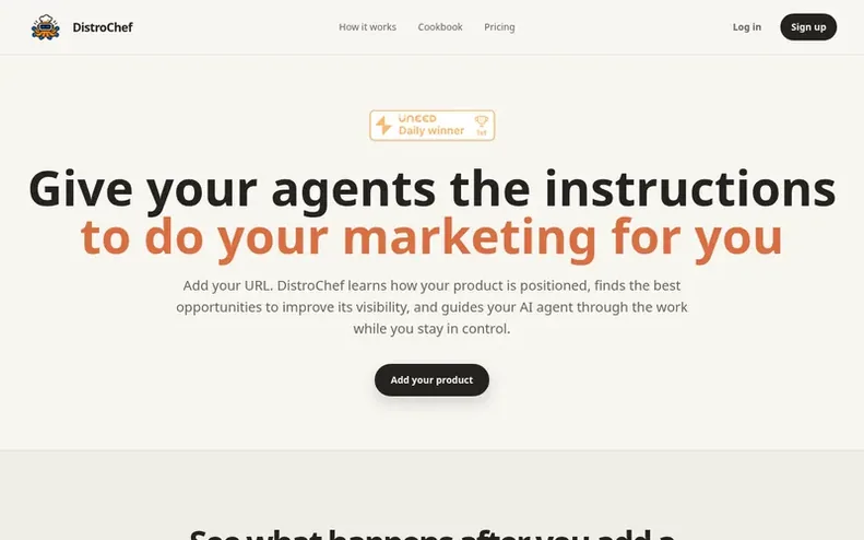 Screenshot of the DistroChef homepage