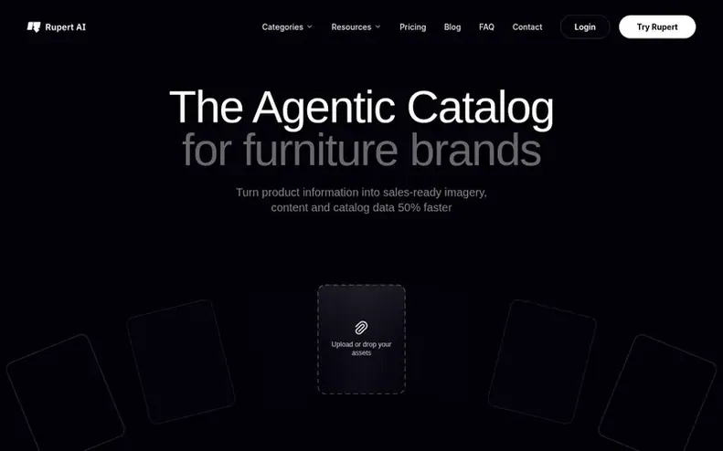 Screenshot of the Rupert homepage