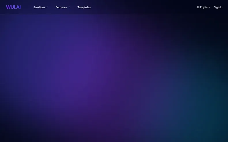 Screenshot of the WUI.AI homepage