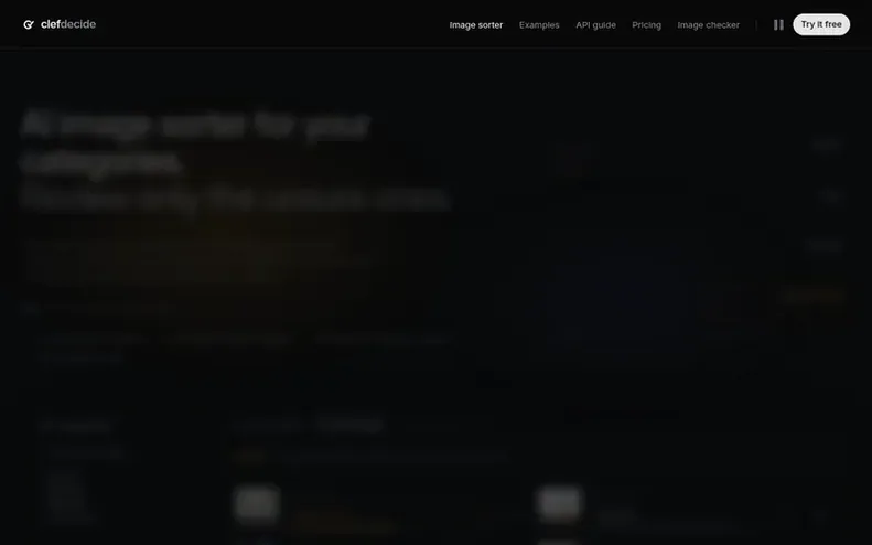 Screenshot of the Clef homepage