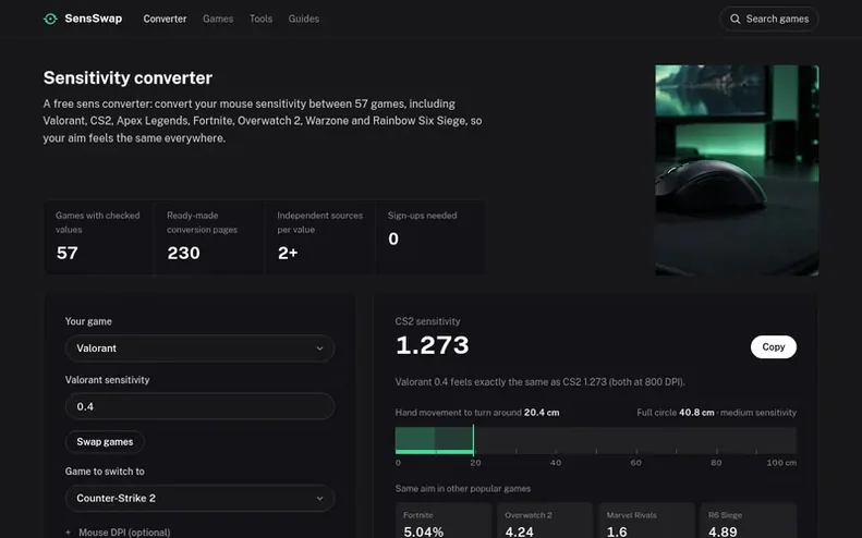 Screenshot of the SensSwap homepage