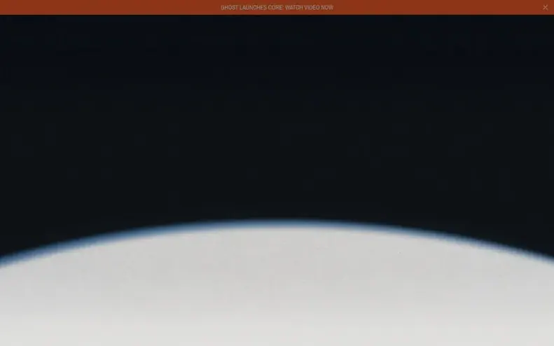 Screenshot of the Ghost AI homepage