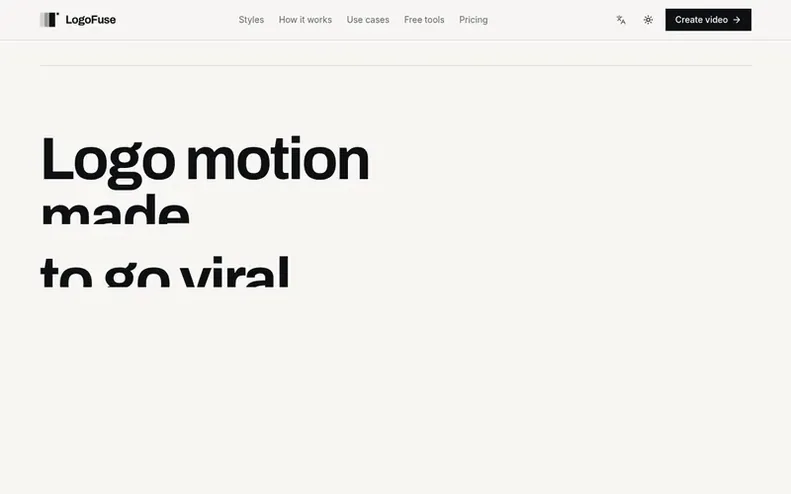 Screenshot of the LogoFuse homepage