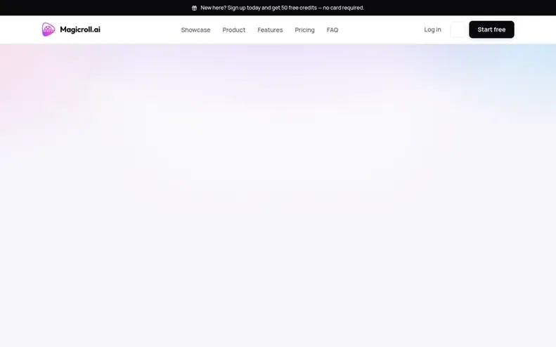 Screenshot of the Magicroll homepage