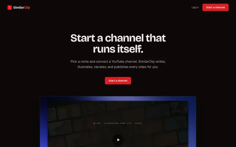Screenshot of the SimilarClip homepage