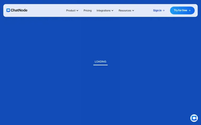 Screenshot of the ChatNode homepage