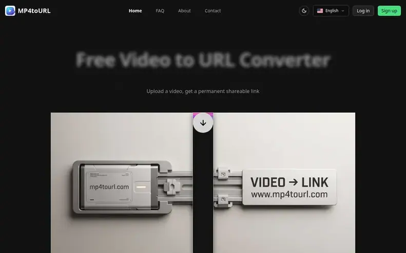 Screenshot of the MP4toURL homepage