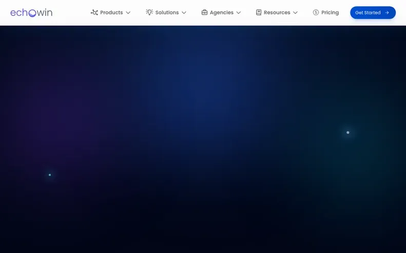 Screenshot of the echowin homepage