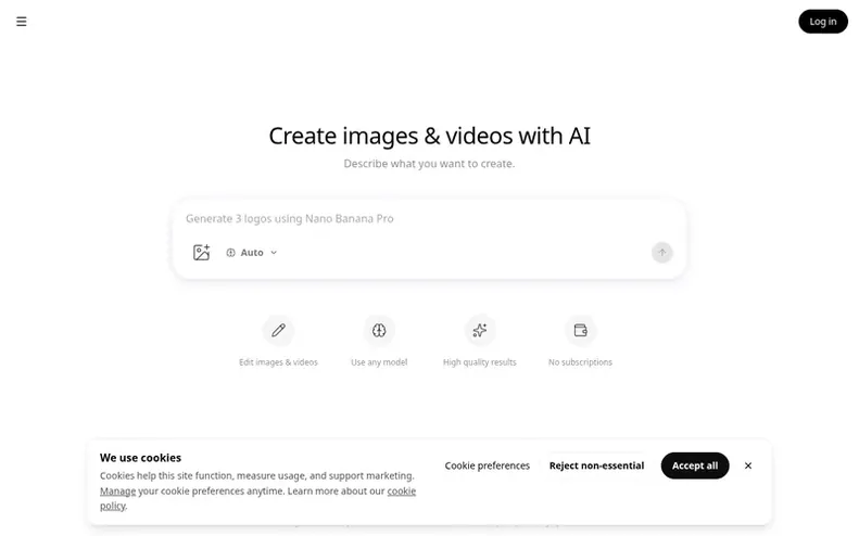 Screenshot of the ImageGPT homepage