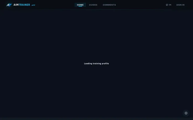 Screenshot of the AimTrainer homepage