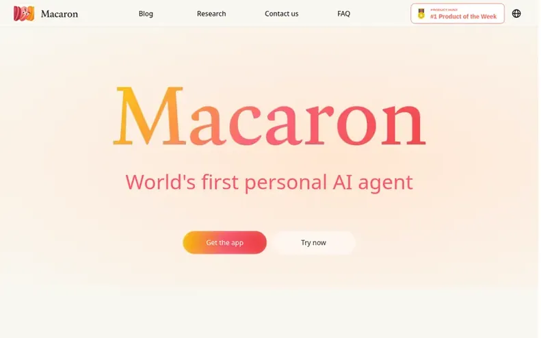 Screenshot of the Macaron homepage