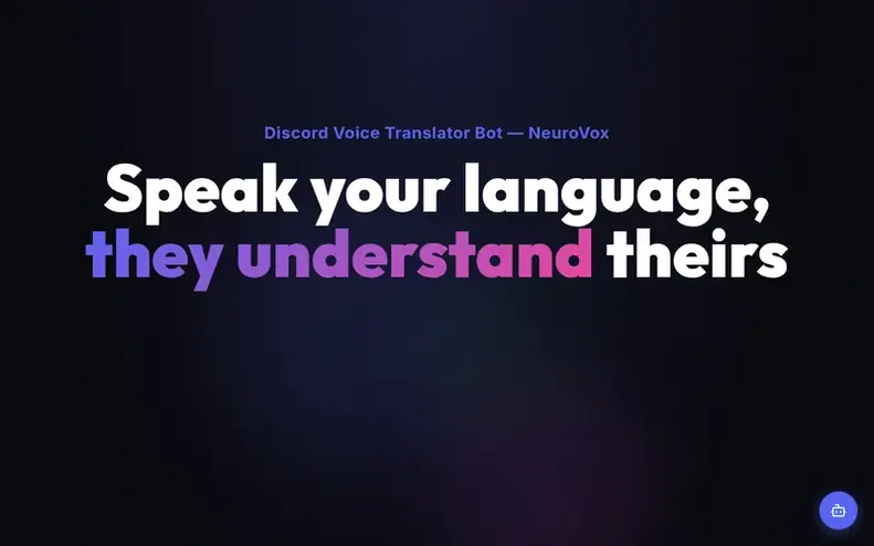 Screenshot of the NeuroVox homepage