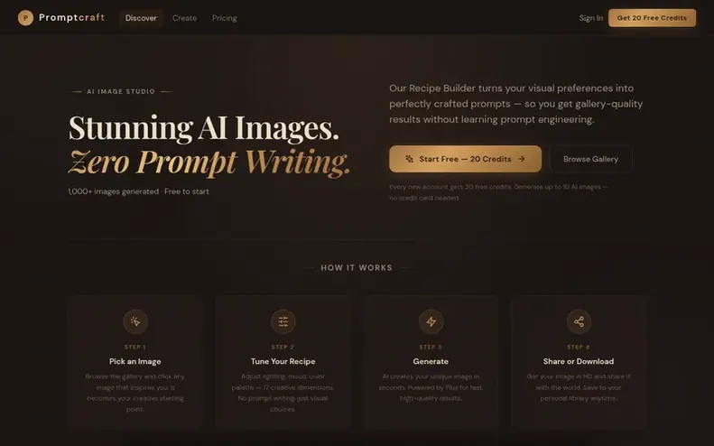 Screenshot of the Banana Prompts homepage