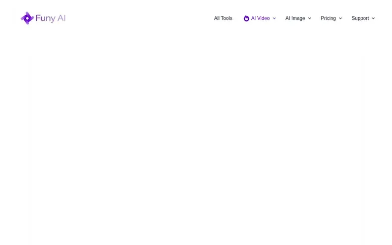 Screenshot of the Funy AI homepage