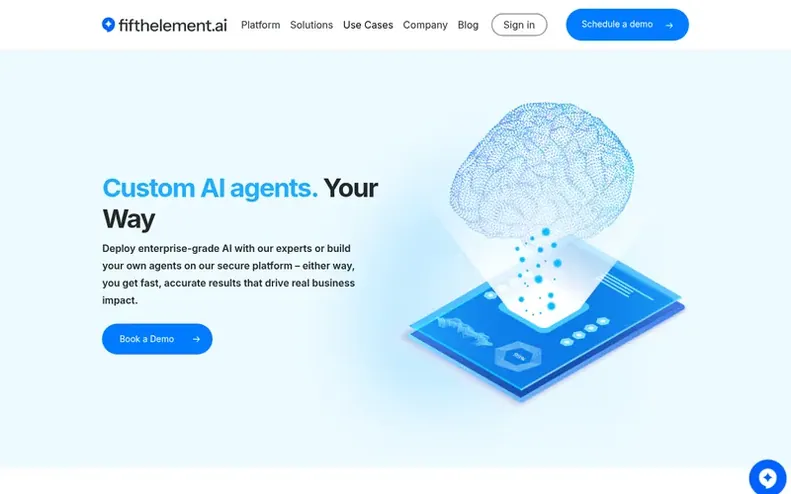 Screenshot of the fifthelement homepage