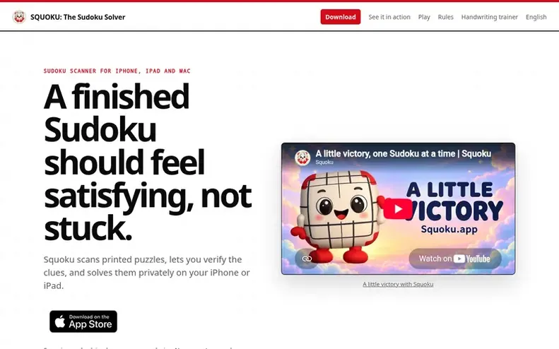 Screenshot of the Squoku homepage