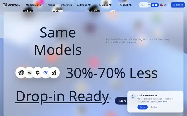 Screenshot of the ApiPass homepage