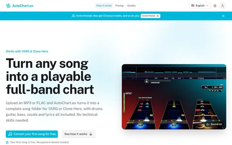 Screenshot of the AutoChart.eu homepage
