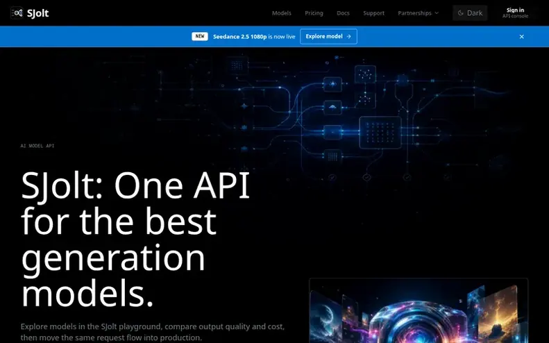 Screenshot of the SJolt homepage
