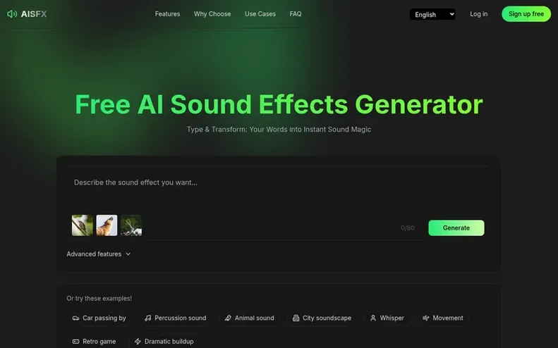Screenshot of the AISFX homepage