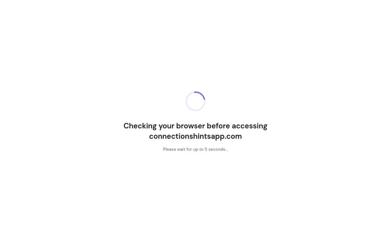 Screenshot of the ConnectionsHint homepage