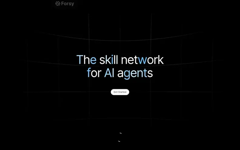 Screenshot of the Forsy homepage