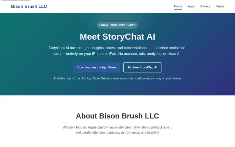 Screenshot of the Bison Brush LLC homepage