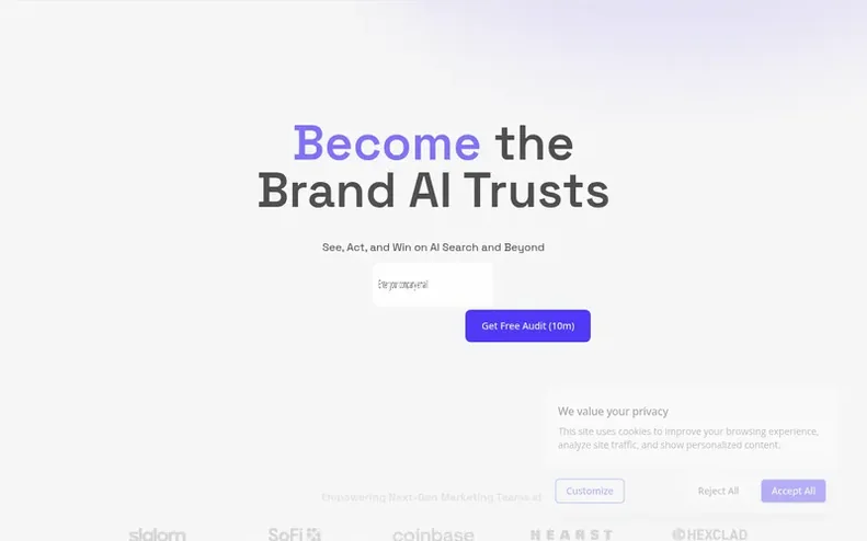 Screenshot of the AthenaHQ homepage