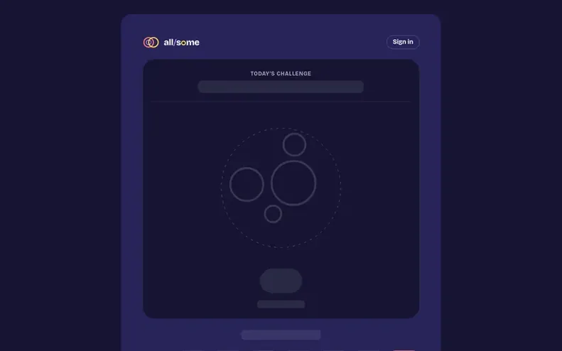 Screenshot of the All/Some homepage