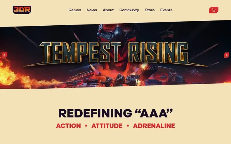 Screenshot of the 3D Realms homepage