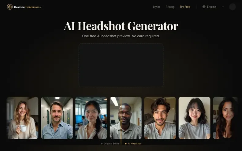 Screenshot of the HeadshotGenerators.ai homepage
