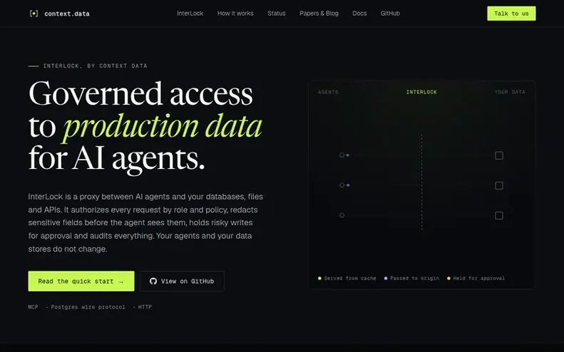 Screenshot of the Context Data homepage