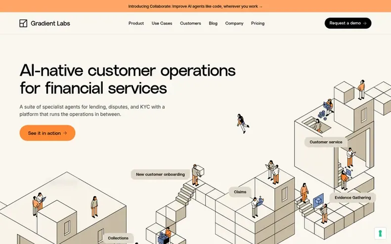 Screenshot of the Gradient Labs homepage