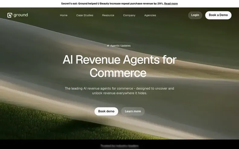 Screenshot of the Ground homepage