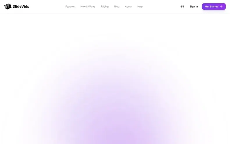 Screenshot of the SlideVids homepage