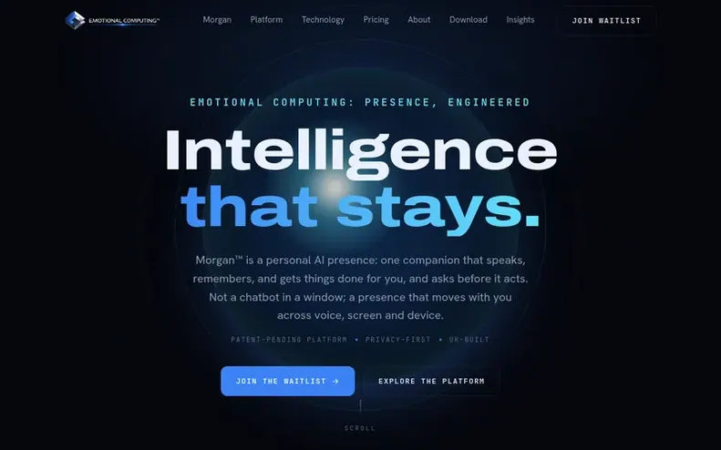 Screenshot of the Morgan™ homepage