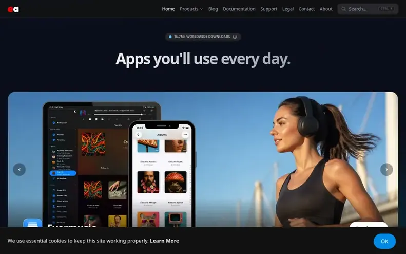 Screenshot of the Everappz homepage