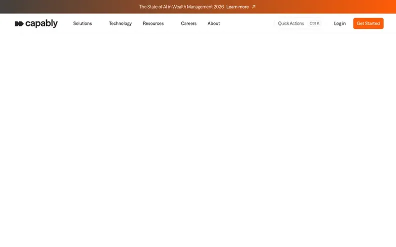 Screenshot of the Capably homepage