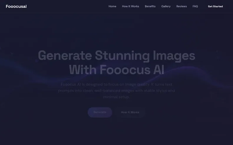 Screenshot of the Fooocus AI homepage