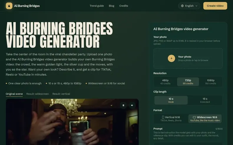 Screenshot of the AI Burning Bridges homepage