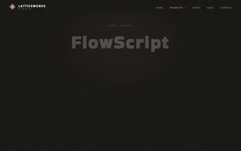 Screenshot of the FlowScript homepage