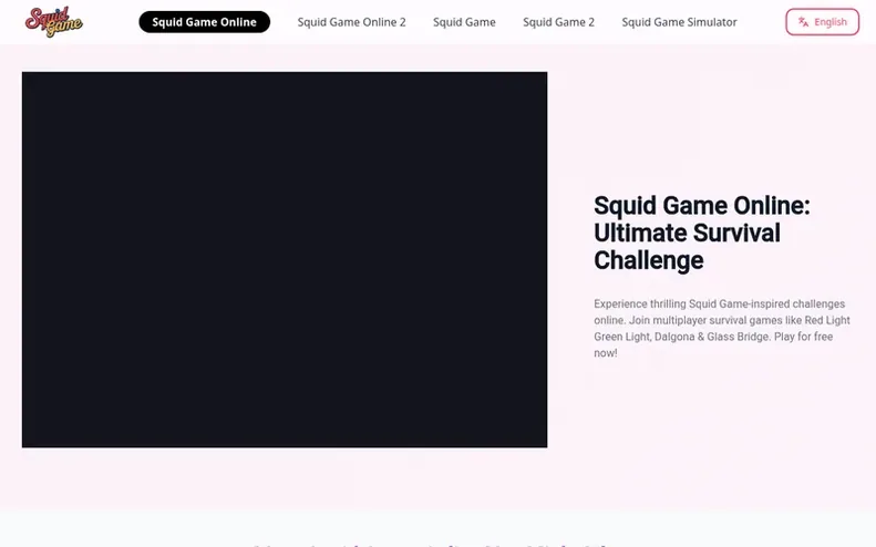 Screenshot of the Squid Game Online homepage