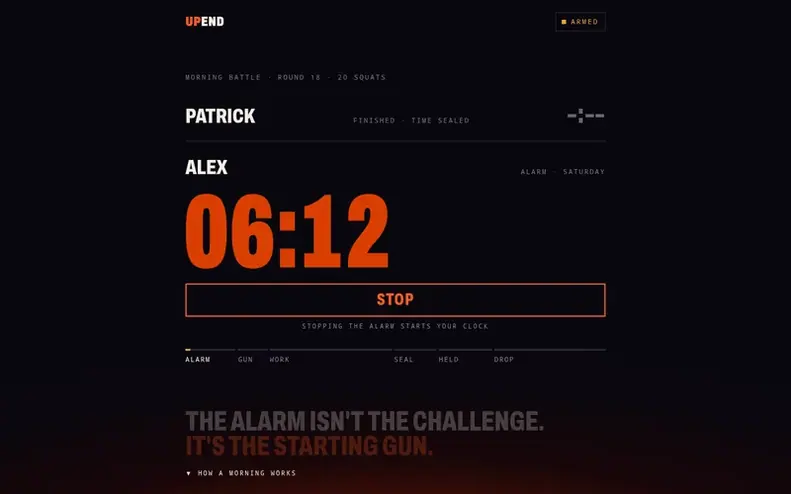 Screenshot of the Upend homepage