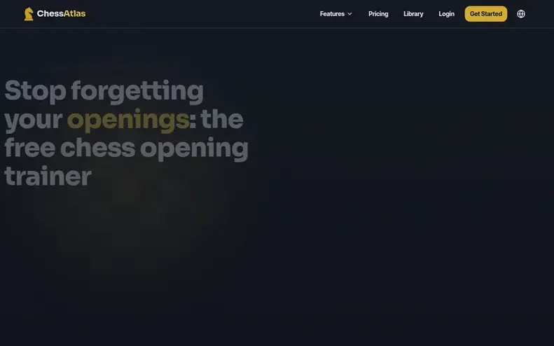 Screenshot of the ChessAtlas homepage